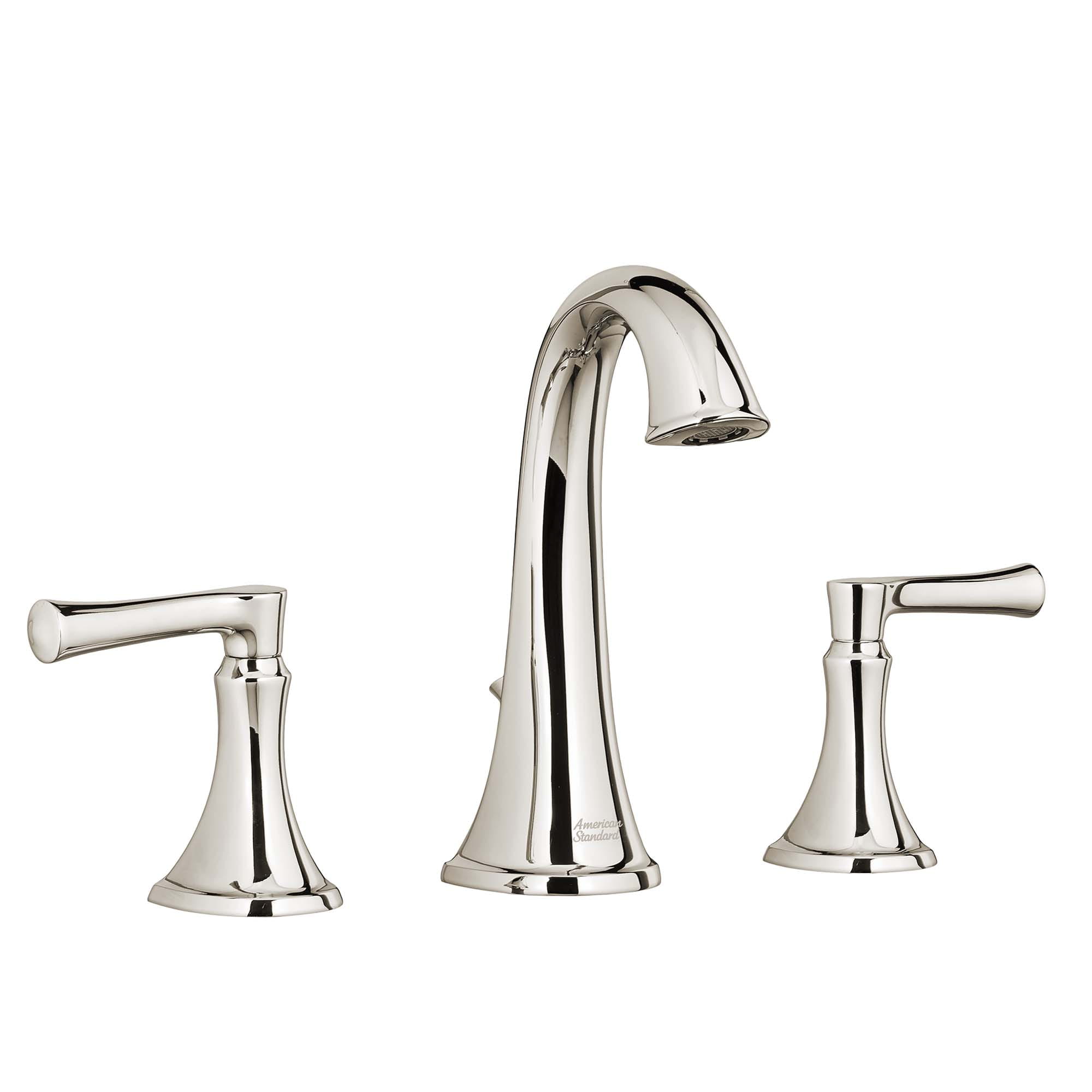 Estate 8 Inch Widespread 2 Handle Bathroom Faucet 12 gmp 45 L min With Lever Handles POLISHED  NICKEL
